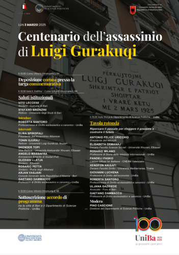 Centenario dell'assassinio di Luigi Gurakuqi